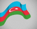 Azerbaijan flag on transparent background