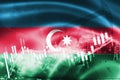 Azerbaijan flag, stock market, exchange economy and Trade, oil production, container ship in export and import business and