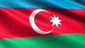 Azerbaijan flag, with waving fabric texture