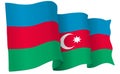Azerbaijan Flag Waving Vector Illustration