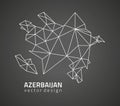 Azerbaijan black modern triangle vector map