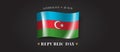 Azerbaijan happy republic day greeting card, banner with template text vector illustration Royalty Free Stock Photo