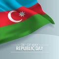 Azerbaijan happy republic day greeting card, banner, vector illustration Royalty Free Stock Photo