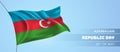 Azerbaijan happy republic day greeting card, banner vector illustration Royalty Free Stock Photo