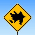 Azerbaijan map on road sign.