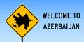 Azerbaijan map on road sign.