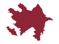 Azerbaijan map - state of the Republic of Azerbaijan Royalty Free Stock Photo
