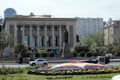 Azerbaijan National Academic Drama Theatre with Fizuli Monument in front