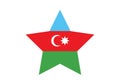 Azerbaijan national flag symbol blue red green emblem coat of arms Royalty Free Stock Photo