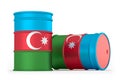 Azerbaijan oil barrel. styled flag barrels isolated on white background
