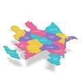 Azerbaijan political map of administrative divisions