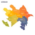 Azerbaijan political map of administrative divisions