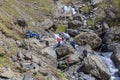 QABALA - MAY 06, 2018:Climbing a group of tourists t Royalty Free Stock Photo