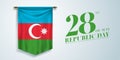 Azerbaijan republic day greeting card, banner, vector illustration