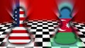 Azerbaijan and United States of America Flag - Chessboard and Pawn Concept Ã¢â¬â 3D Illustrations
