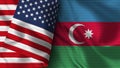 Azerbaijan and United States of America Realistic Flag Ã¢â¬â Fabric Texture Illustration