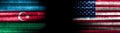 Azerbaijan and United States Flags on Black