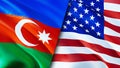 Azerbaijan and United States flags. 3D Waving flag design. Azerbaijan United States flag, picture, wallpaper. Azerbaijan vs United