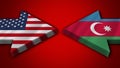 Azerbaijan vs United States of America Arrow Flags