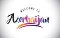 Azerbaijan Welcome To Message in Purple Vibrant Modern Colors.