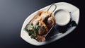 Azerbaijani fried lamb meat dumplings Royalty Free Stock Photo