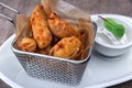 Azerbaijani fried lamb meat dumplings Royalty Free Stock Photo