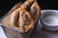 Azerbaijani fried lamb meat dumplings Royalty Free Stock Photo