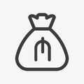 Manat icon. Money bag with currency of Azerbaijan Royalty Free Stock Photo