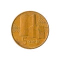 5 azerbaijani qepik coin obverse Royalty Free Stock Photo