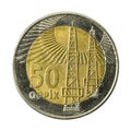 50 azerbaijani qepik coin obverse Royalty Free Stock Photo