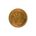 1 azerbaijani qepik coin reverse Royalty Free Stock Photo