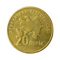 20 azerbaijani qepik coin reverse Royalty Free Stock Photo