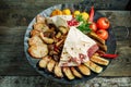 Azerbaijani saj with meat and vegetables Royalty Free Stock Photo