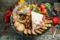 Azerbaijani saj with meat and vegetables Royalty Free Stock Photo