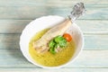 Azerbaijanian soup soyutma with mutton Royalty Free Stock Photo