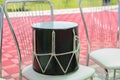Azeri traditional drum nagara on black .Drum on the chair Royalty Free Stock Photo