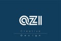 AZI Creative Unique Modern Letter Logo Design Royalty Free Stock Photo