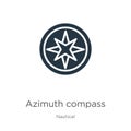 Azimuth compass icon vector. Trendy flat azimuth compass icon from nautical collection isolated on white background. Vector