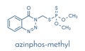 Azinphos-methyl organophosphate insecticide. Acts as neurotoxin through the inhibition of acetylcholinesterase. Skeletal formula.