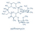 Azithromycin antibiotic drug macrolide class molecule. Skeletal formula. Royalty Free Stock Photo