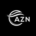 AZN letter logo design on black background. AZN creative circle letter logo concept. AZN letter design.AZN letter logo design on Royalty Free Stock Photo