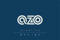 AZO Creative Unique Modern Letter Logo Design Royalty Free Stock Photo