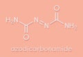 Azodicarbonamide food additive molecule. Used in bread production as flour improving agent and as blowing agent in the production.