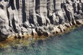 Azores basalt coastline in Sao Jorge. Faja do Ouvidor. Portugal Royalty Free Stock Photo