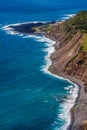 Azores coastline landscape in Faja Grande, Flores island. Portugal.