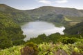 Azores landscape with lake in Flores island. Caldeira Funda. Por Royalty Free Stock Photo