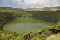 Azores landscape with lake in Flores island. Caldeira Funda. Portugal Royalty Free Stock Photo