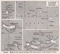 Vintage map of Azores