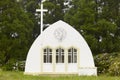 Azores traditional chapel, imperio, in Flores island. Portugal