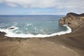 Azores volcanic coastline landscape in Faial island. Ponta dos C